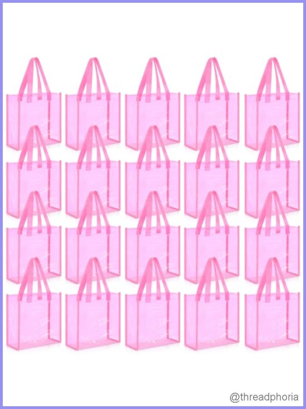 Clear PVC Tote Bags 20 Pack 10x10x4 Stadium Approved with Handles